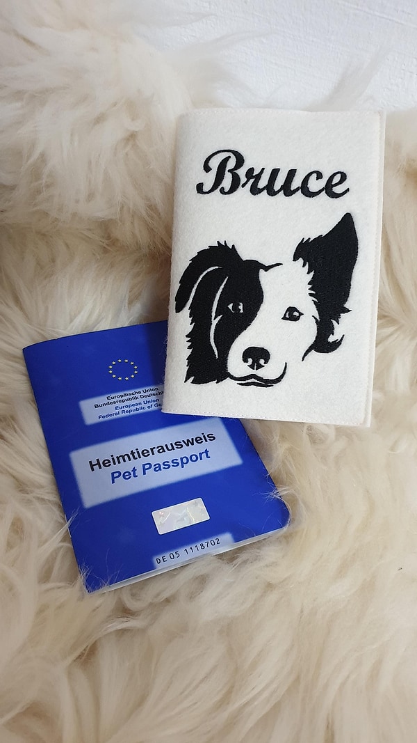 Heimtierausweis Wollfilz Wollfilzhülle Border Collie Bruce W640