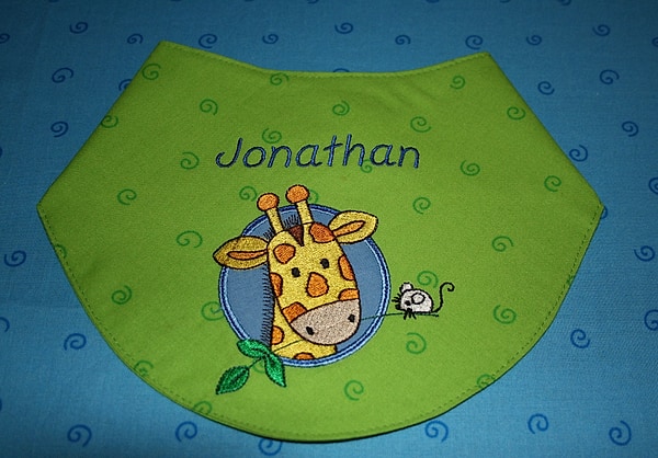 Halstuch Lätzchen Giraffe Mäuschen mit Namen W250