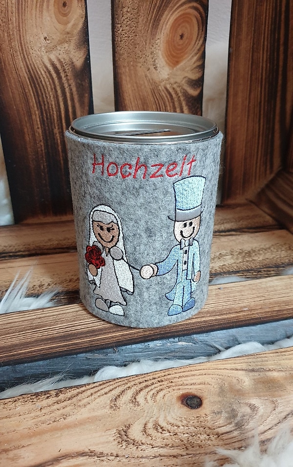 Spardose Brautpaar Hochzeit Wollfilz W145