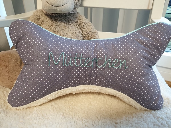 Leseknochen Nackenkissen Relaxkissen grau mint W991