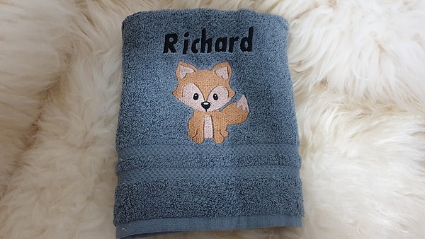 Handtuch Fuchs mit Namen bestickt W427