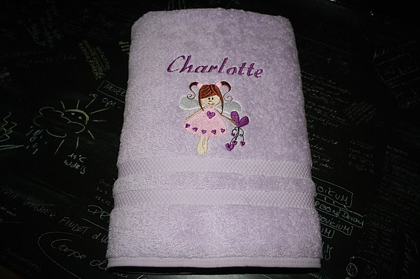 Handtuch Fee Herzfee mit Namen bestickt