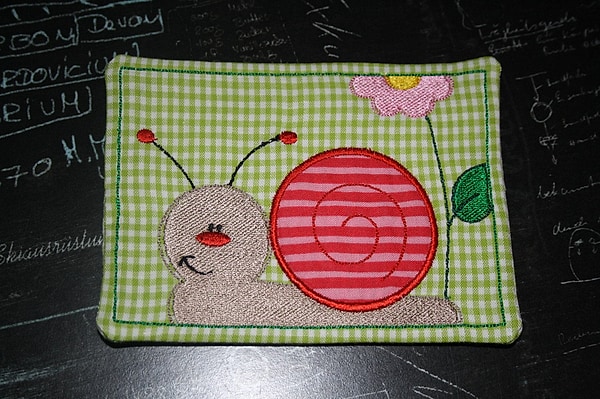 Tassenuntersetzer Mug Rug Schnecke grün W698