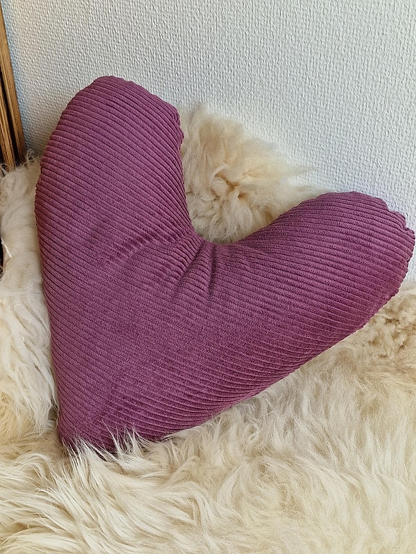 Herzkissen Mastektomie Kissen Brustherzkissen Lagerungskissen Cord Breitcord mauve W1861