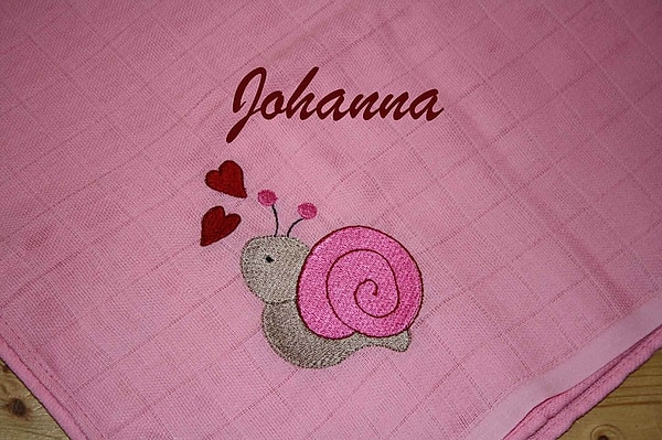 Mullwindel Spucktuch Schnecke mit Namen W297