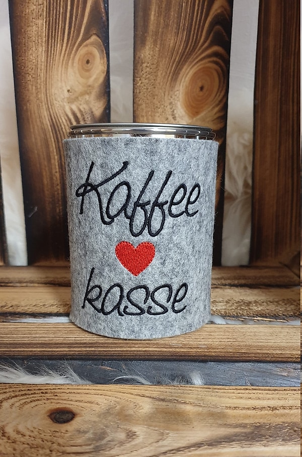 Spardose Kaffeekasse Herz Wollfilz W157