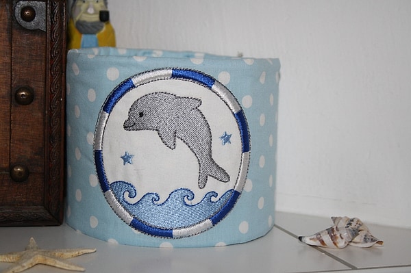 Klopapierverstecker Klopapierbanderole hellblaue Dots Delfin W697