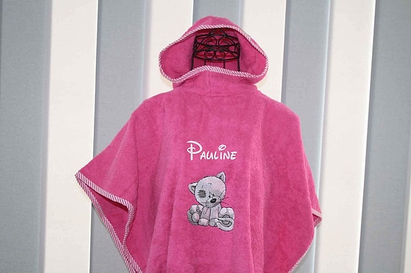 Badeponcho Poncho Katze mit Wunschnamen W491