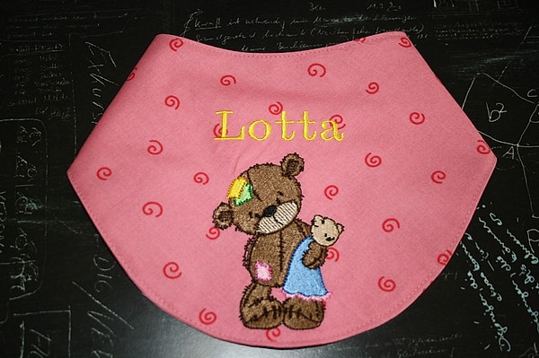 Halstuch Lätzchen Teddy Lotta Puppe mit Namen W251