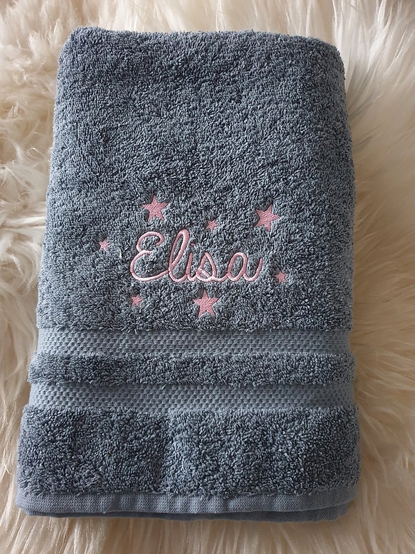 Handtuch Sterne #7 mit Namen bestickt W618