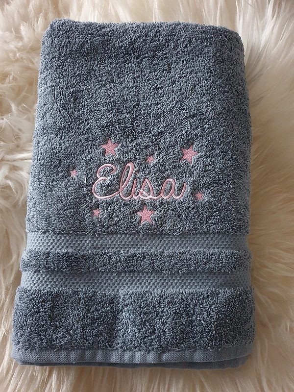 Handtuch Sterne #7 mit Namen bestickt W618