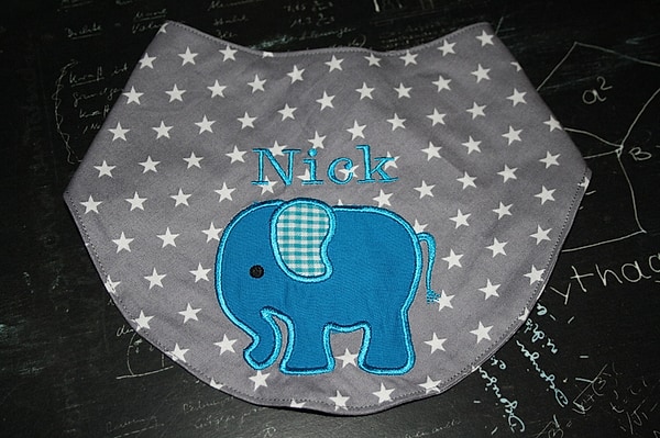 Halstuch Lätzchen Elefant #1 mit Namen W249