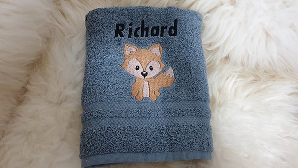 Handtuch Fuchs mit Namen bestickt W427