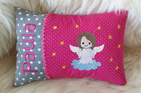 Kissen Schutzengel Engel pink ZL & Wunschnamen W956