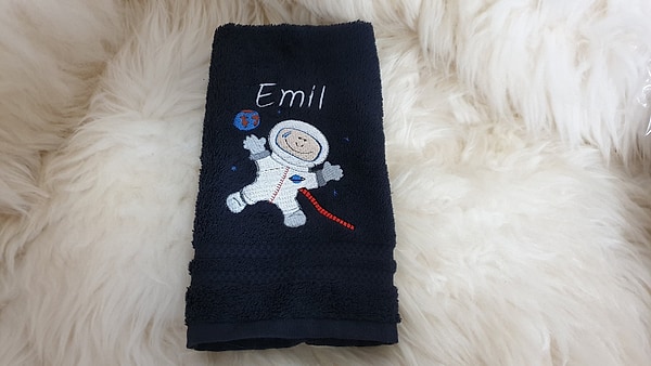 Handtuch Astronaut mit Namen bestickt W355