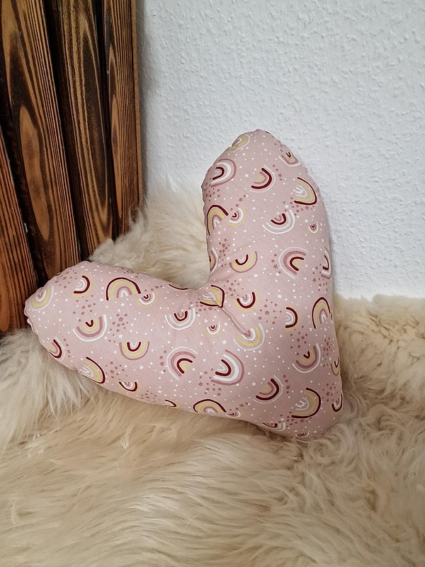 Herzkissen Mastektomie Kissen Brustherzkissen Lagerungskissen Regenbogen rosa W1562