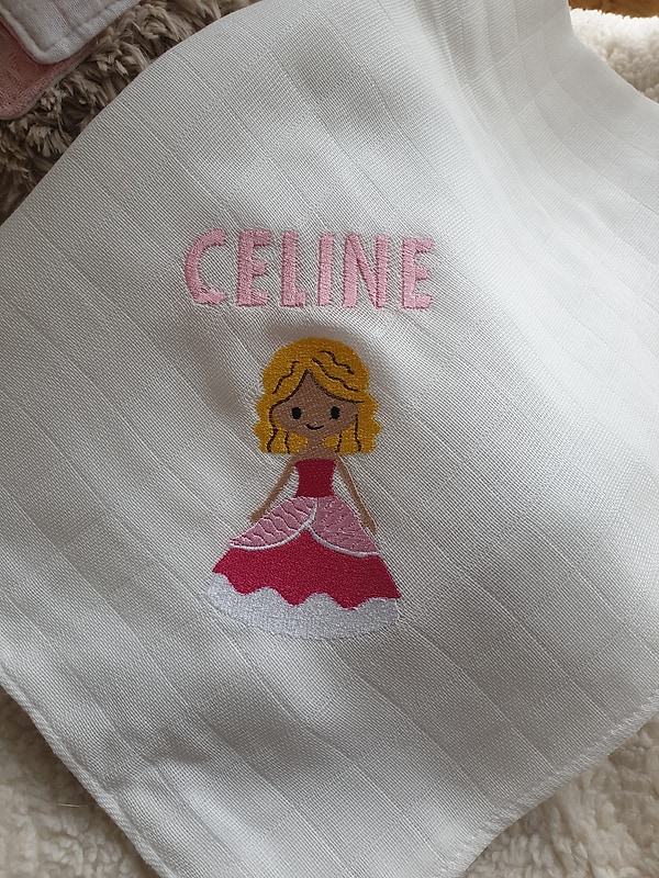 Mullwindel Spucktuch Prinzessin mit Namen W322