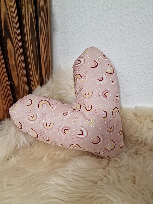 Herzkissen Mastektomie Kissen Brustherzkissen Lagerungskissen Regenbogen rosa W1562
