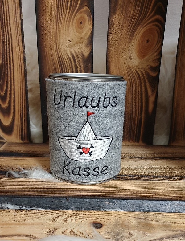Spardose Urlaub Urlaubskasse Schiff Boot Wollfilz W151