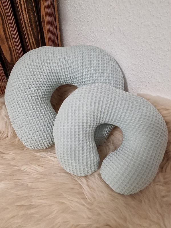 Nackenhörnchen Nackenstütze Reisekissen Waffel Waffelpique mint (hell) W1645