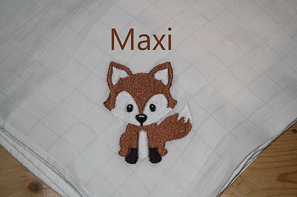 Mullwindel Spucktuch Fuchs mit Namen W267