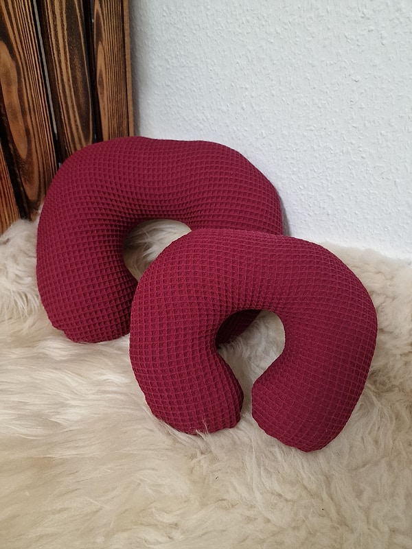 Nackenhörnchen Nackenstütze Reisekissen Waffel Waffelpique pink W1652