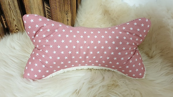 Leseknochen Nackenkissen Relaxkissen altrosa rosa Sterne Punkte W1294