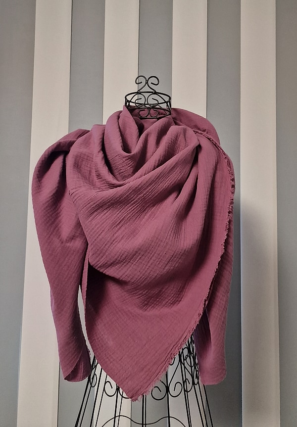 XXL Musselin Tuch Musselintuch Halstuch Schal Damen mauve W710