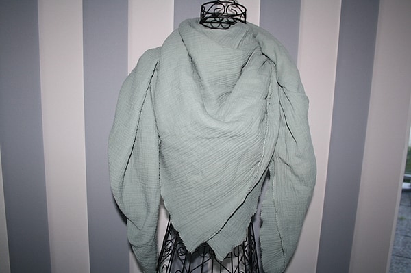 XXL Musselin Tuch Musselintuch Halstuch Schal Damen dusty mint W676