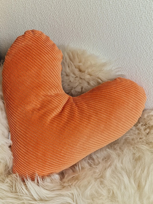Herzkissen Mastektomie Kissen Brustherzkissen Lagerungskissen Cord Breitcord orange W1819