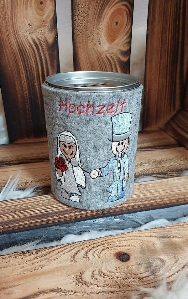 Spardose Brautpaar Hochzeit Wollfilz W145