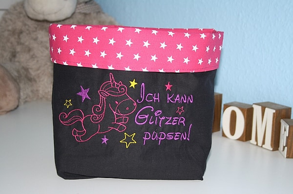 Utensilo Einhorn schwarz pink W704