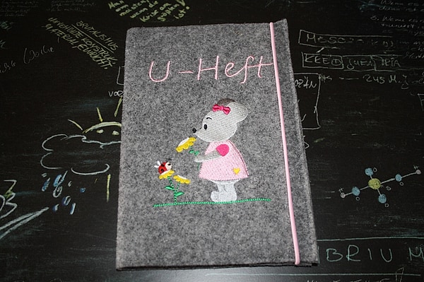U-Heft Hülle Maus Mäuschen mit Namen W650