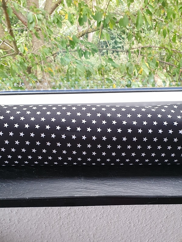 Zugluftkissen Zugluftstopper Zugluftschlange Sterne schwarz W2