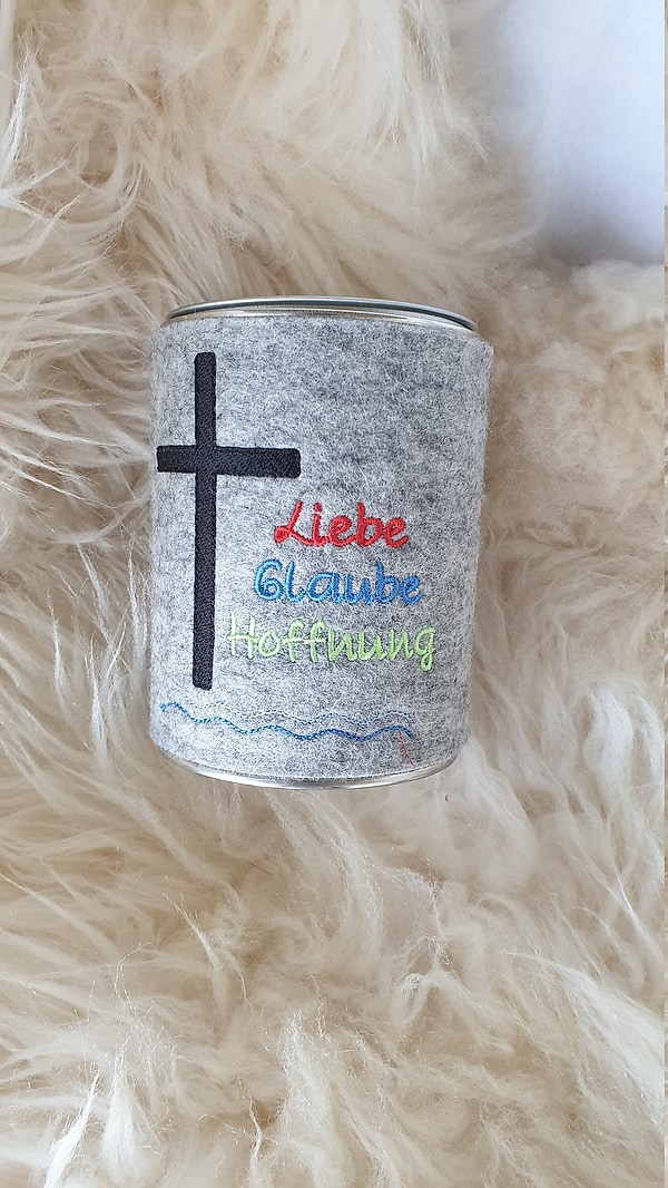 Spardose Liebe Glaube Hoffnung Wollfilz W140