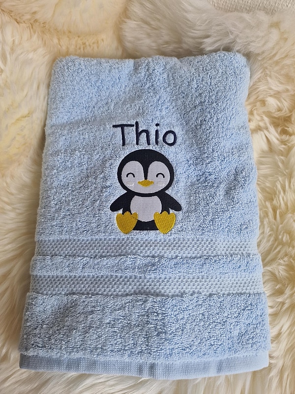 Handtuch Pinguin Namen bestickt W1996