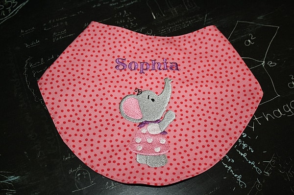 Halstuch Lätzchen Elefant rosa mit Namen W239