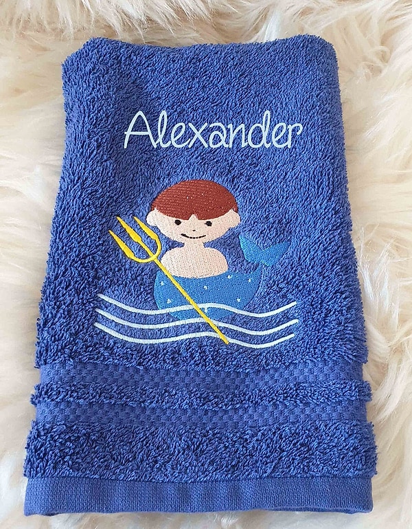 Handtuch Wassermann mit Namen bestickt W466