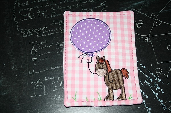 Tassenuntersetzer Mug Rug Pferd rosa Karo W683