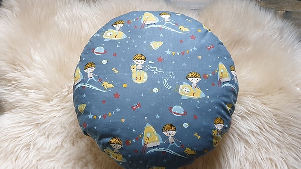 Bodenkissen Kindersitzkissen Sitzkissen Rakete Mond Sterne Weltraum blau W1230