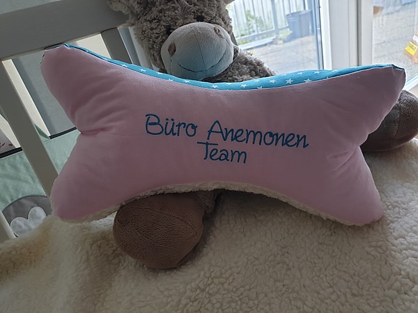 Leseknochen Nackenkissen Relaxkissen rosa uni türkis Sterne W860