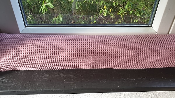 Zugluftkissen Zugluftstopper Zugluftschlange Zugluftdackel Waffelpique altrosa W5