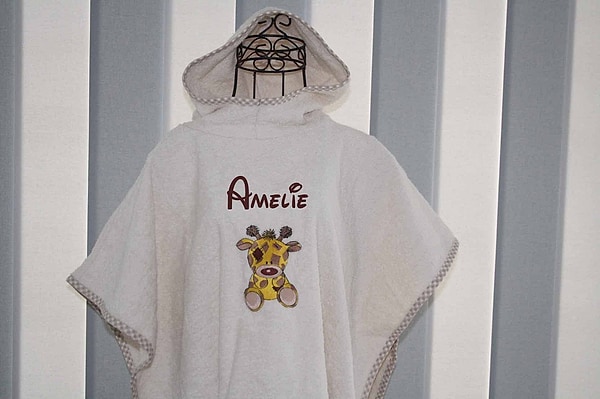 Badeponcho Poncho Giraffe mit Wunschnamen W360