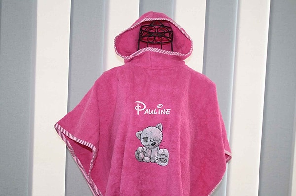 Badeponcho Poncho Katze mit Wunschnamen W491