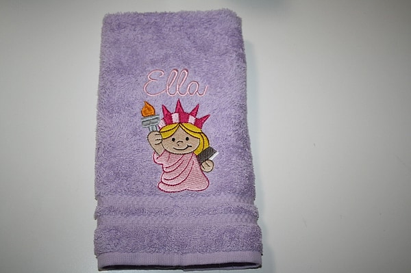 Handtuch Freiheitsstatue Miss Liberty mit Namen bestickt W581