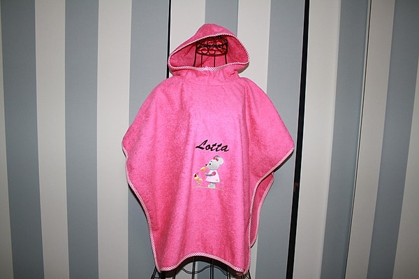 Badeponcho Poncho Maus Mäuschen Blumen mit Wunschnamen W490