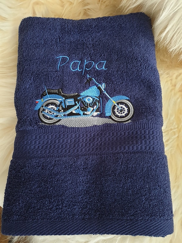 Handtuch Motorrad Bike mit Namen bestickt W409