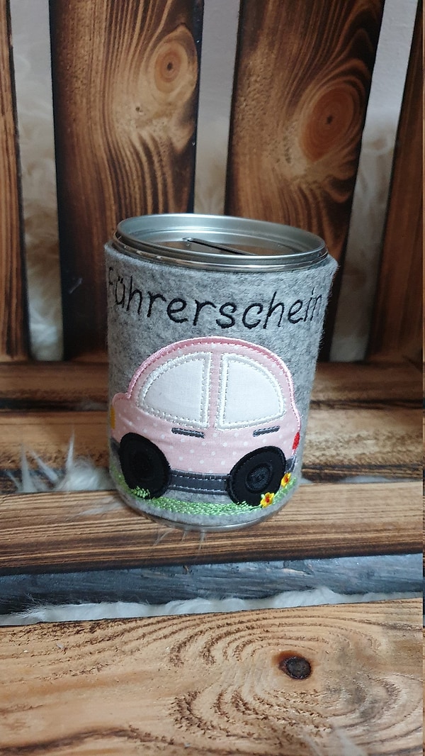 Spardose Führerschein Auto Wollfilz W141