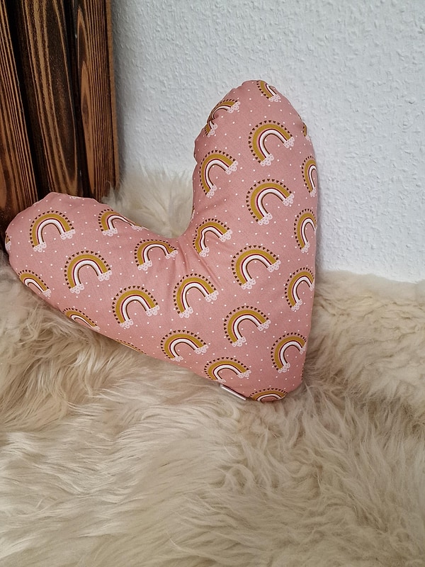 Herzkissen Mastektomie Kissen Brustherzkissen Lagerungskissen Regenbogen Wölkchen rosa W1734