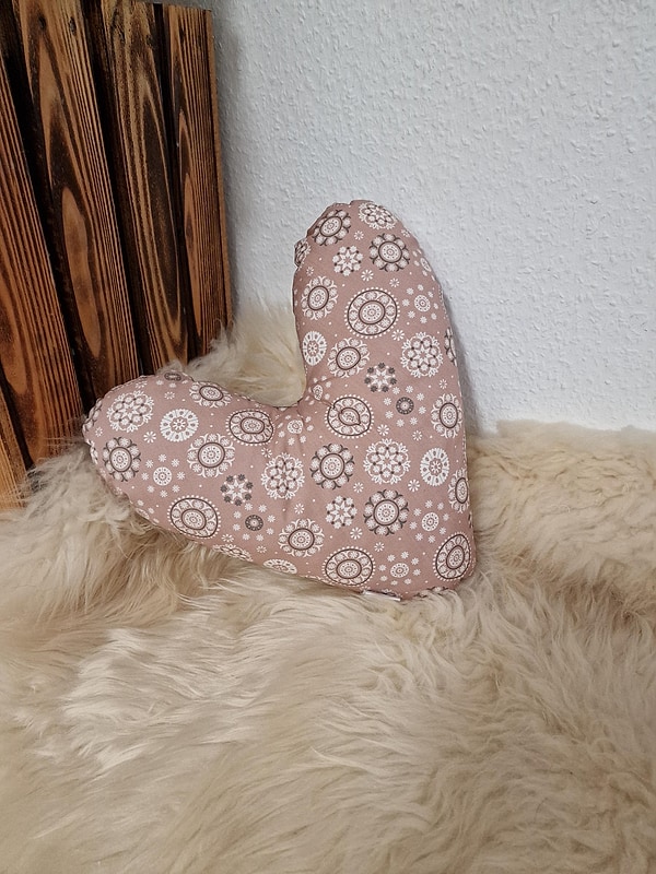 Herzkissen Mastektomie Kissen Brustherzkissen Lagerungskissen Eisblumen rosa W1733